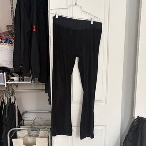 Perfect low rise Black Velour Flare Pants pretty girl